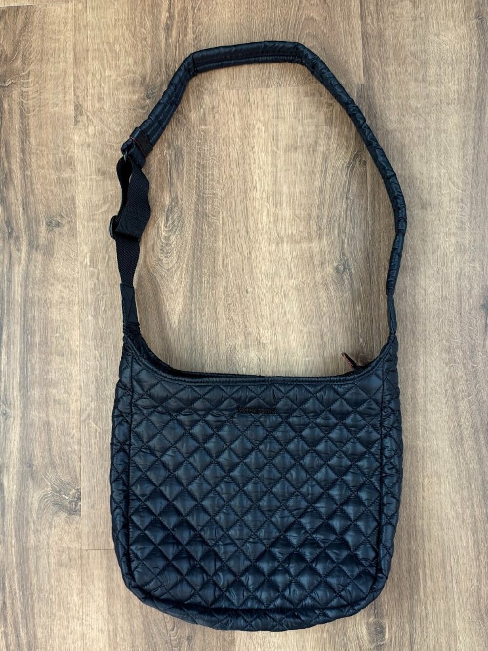 MZ Wallace Black Parker Quilted Puffer Crossbody Bag